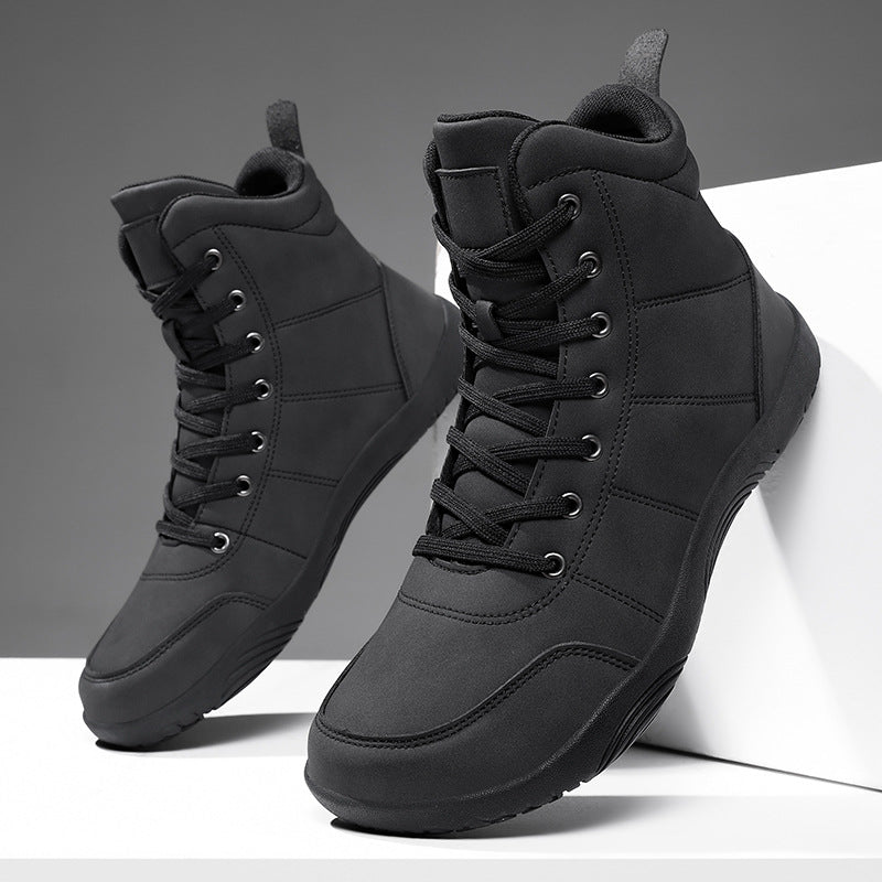 Leather High-top Shoes