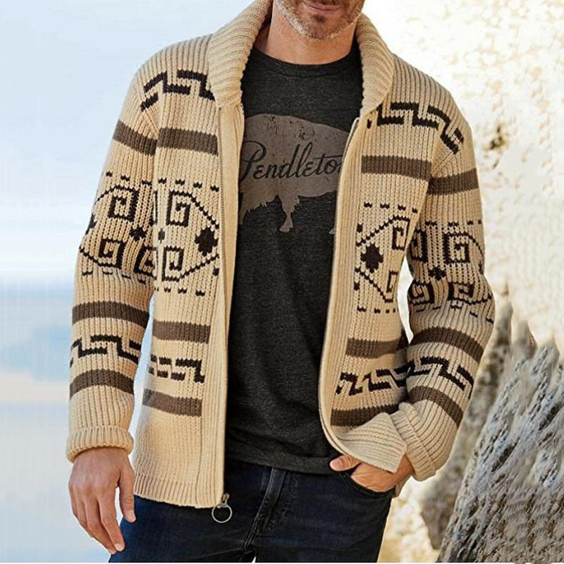 Men's lapel camouflage jacket