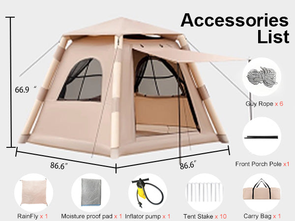 Inflatable Outdoor 2-4-person Quick-opening Tent
