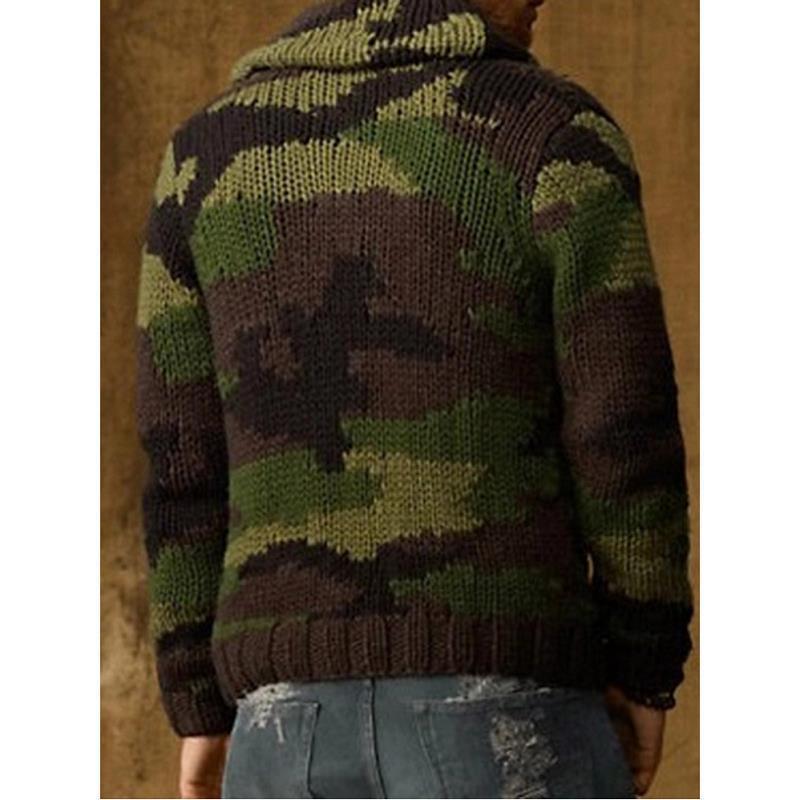 Men's lapel camouflage jacket
