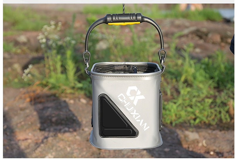 Fishing bucket with rope