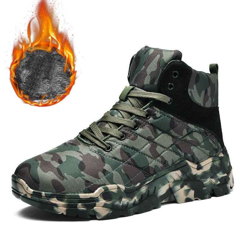 High Top Plus Velvet Waterproof Hiking Shoes