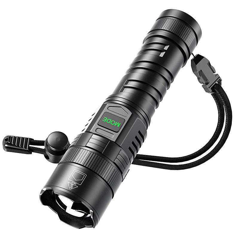 USB Charging Zoom Electric Display Portable Flashlight