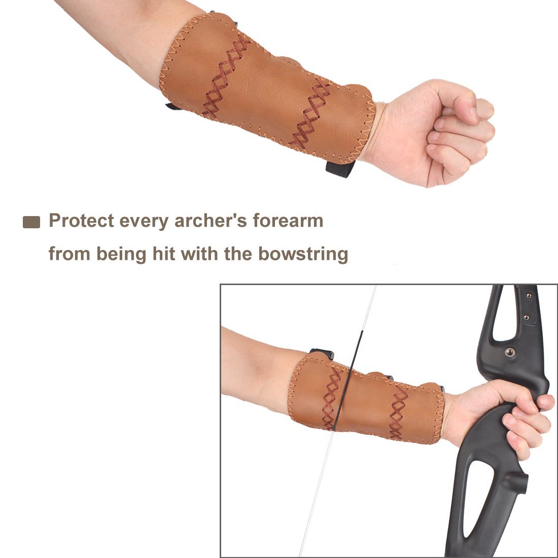 Youth Leather 3-Strap Arm Guard