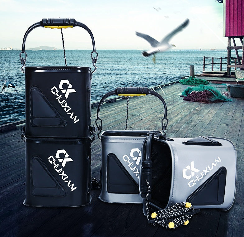 Fishing bucket with rope