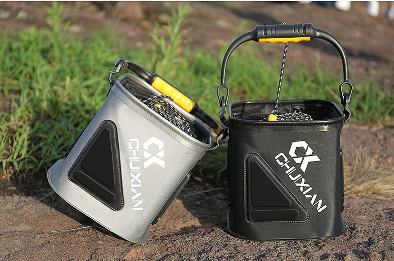 Fishing bucket with rope