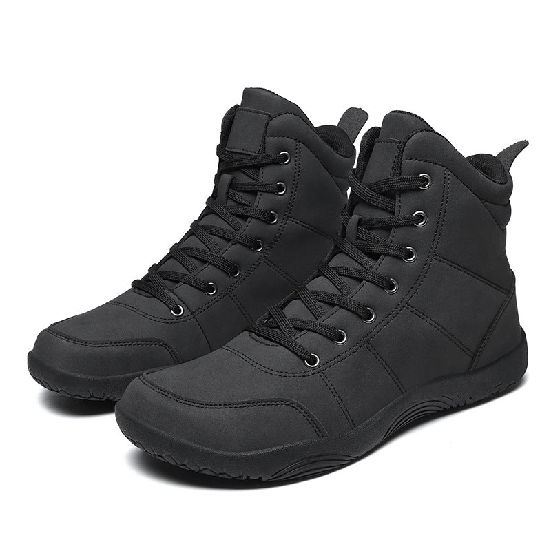 Leather High-top Shoes