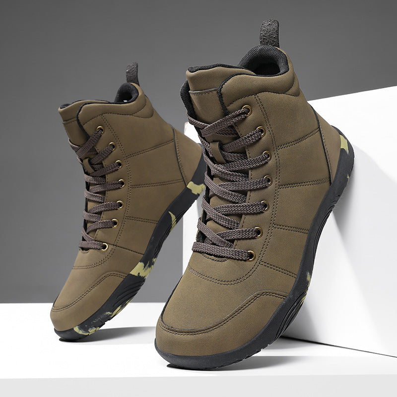 Leather High-top Shoes