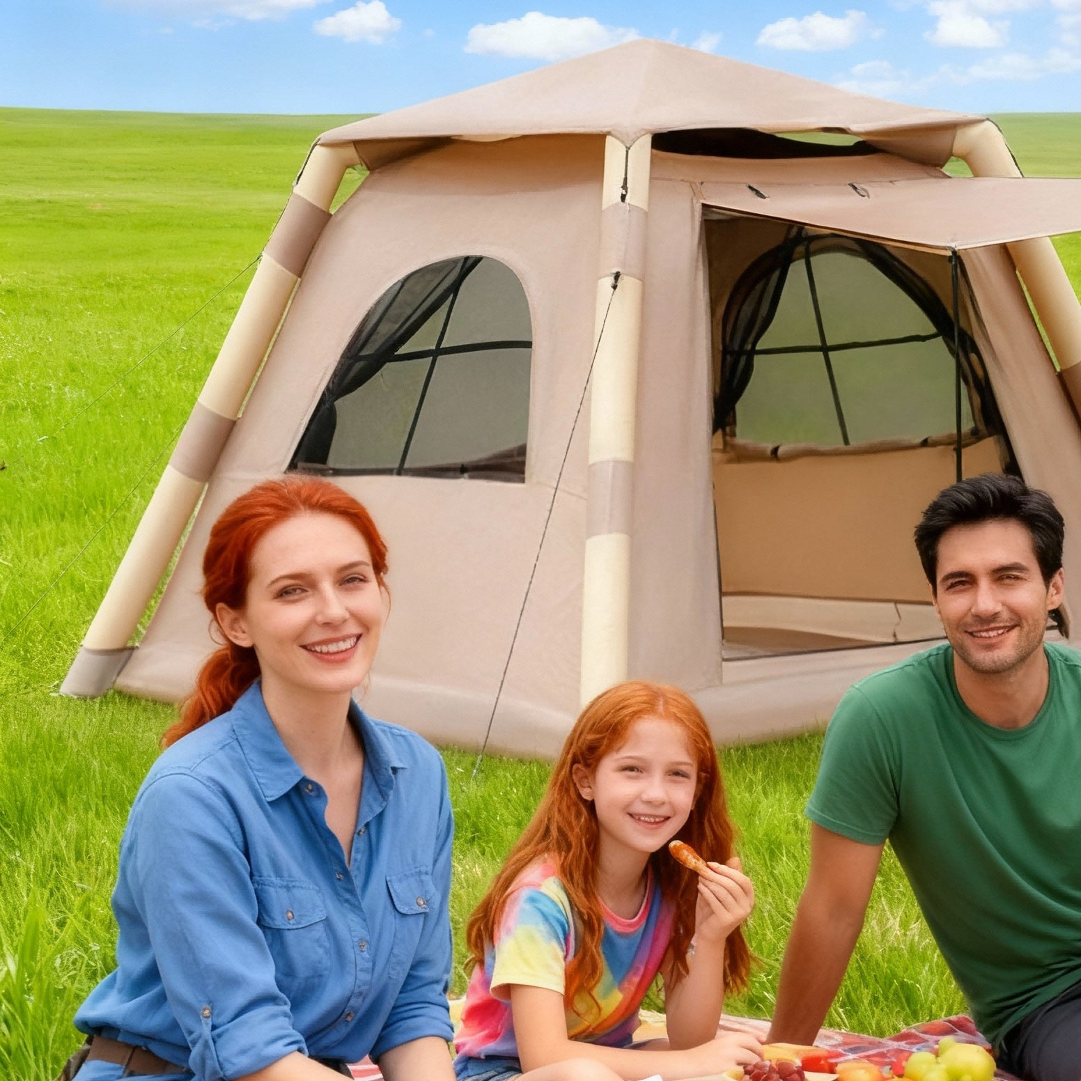 Inflatable Outdoor 2-4-person Quick-opening Tent