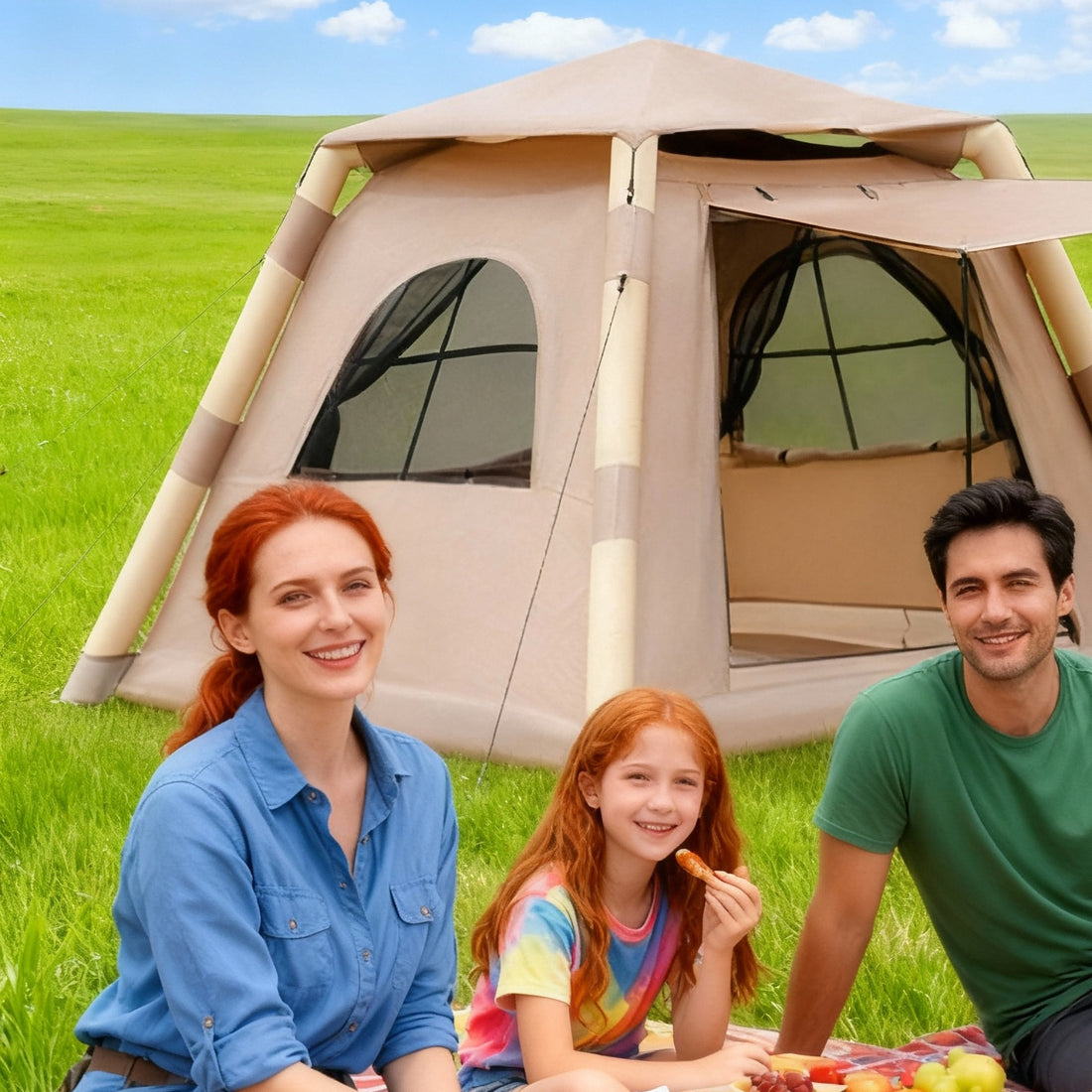 Inflatable Outdoor 2-4-person Quick-opening Tent