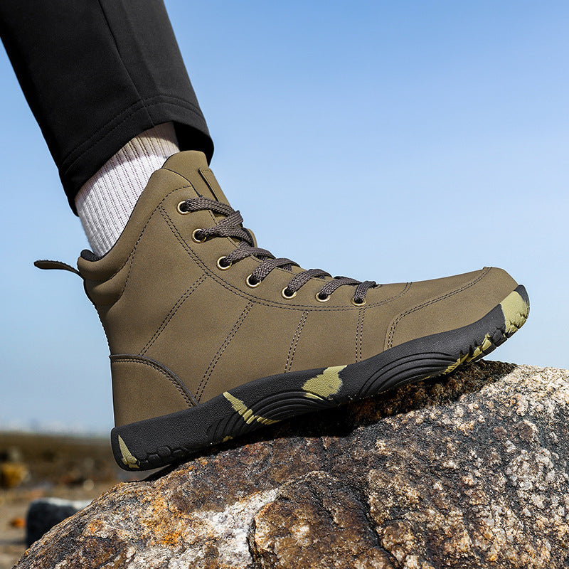Leather High-top Shoes