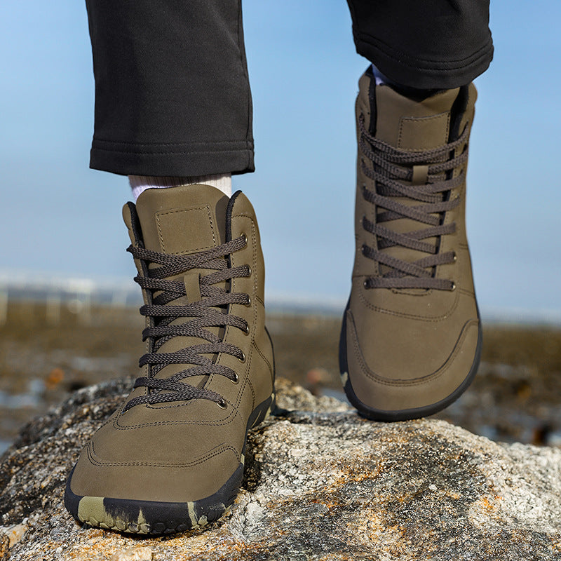 Leather High-top Shoes