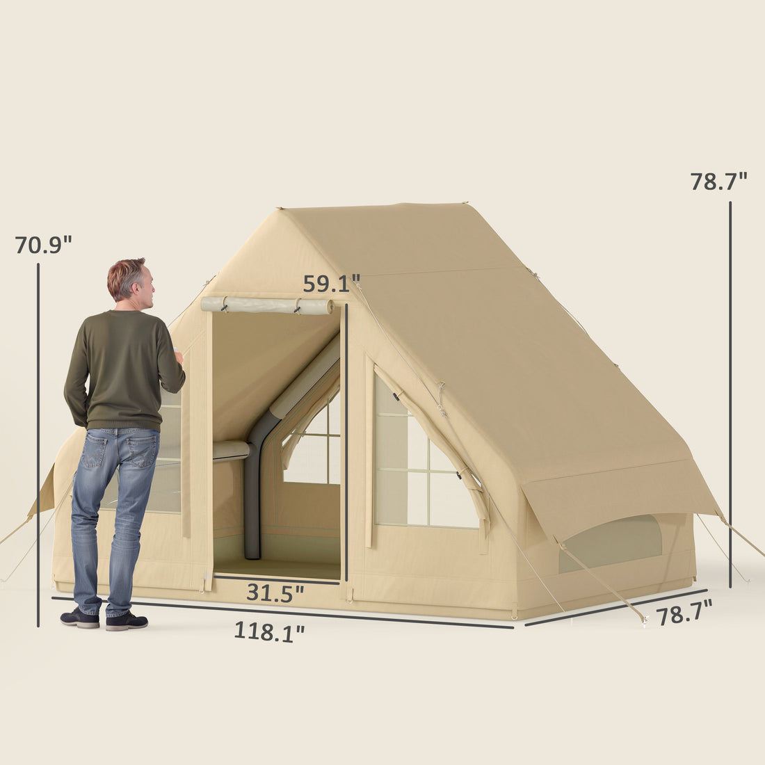 Inflatable Camping Tent With Hand Pump