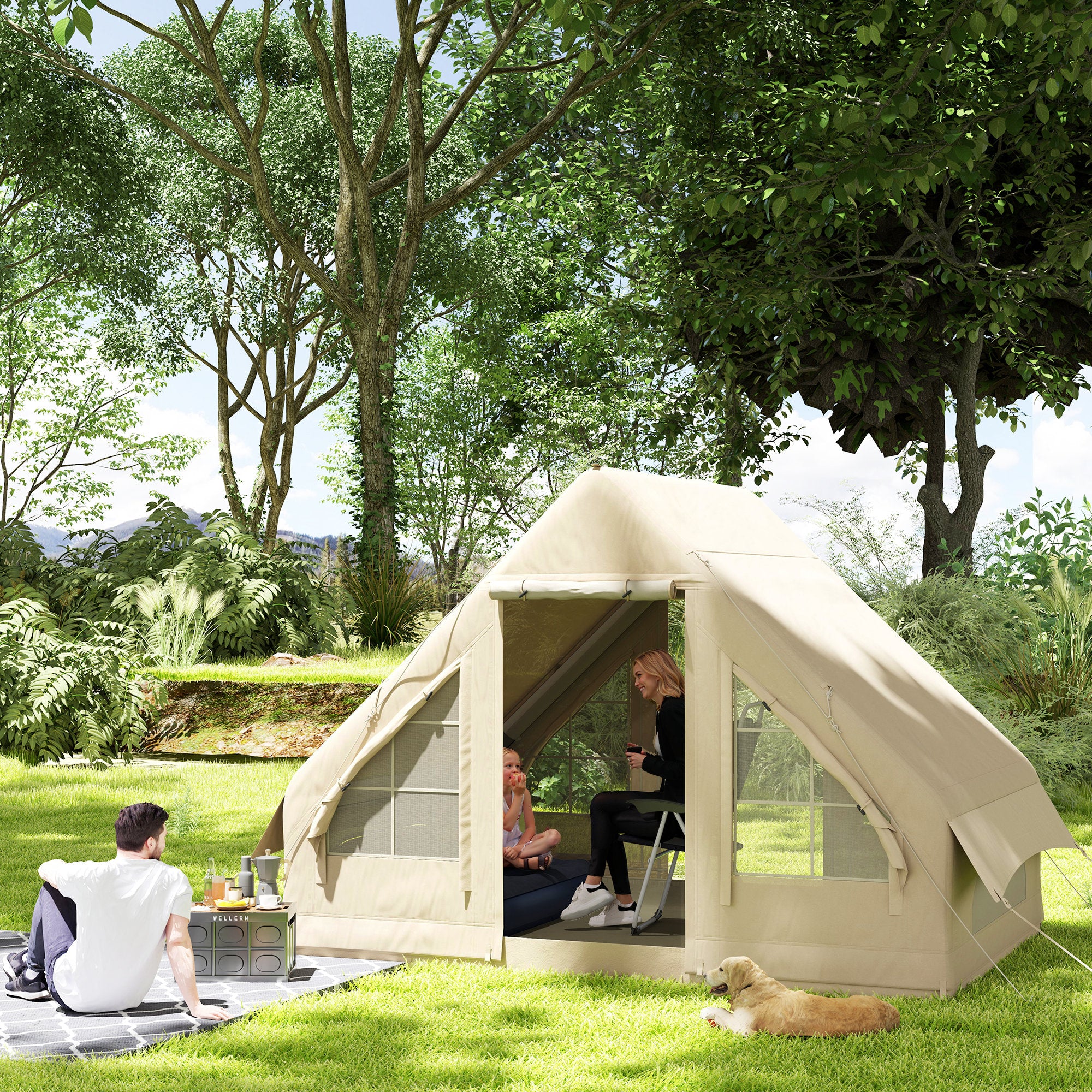 Inflatable Camping Tent With Hand Pump