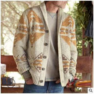 Men's lapel camouflage jacket