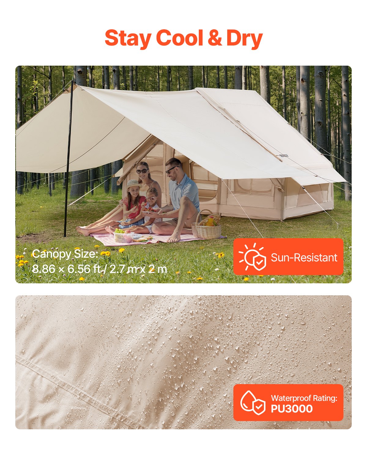 Inflatable 3-5 Person Easy Setup Camping Tent