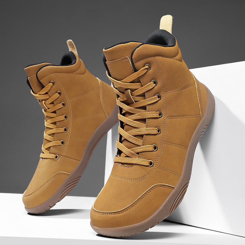 Leather High-top Shoes