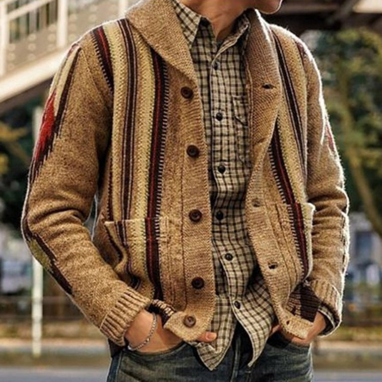 Men's lapel camouflage jacket