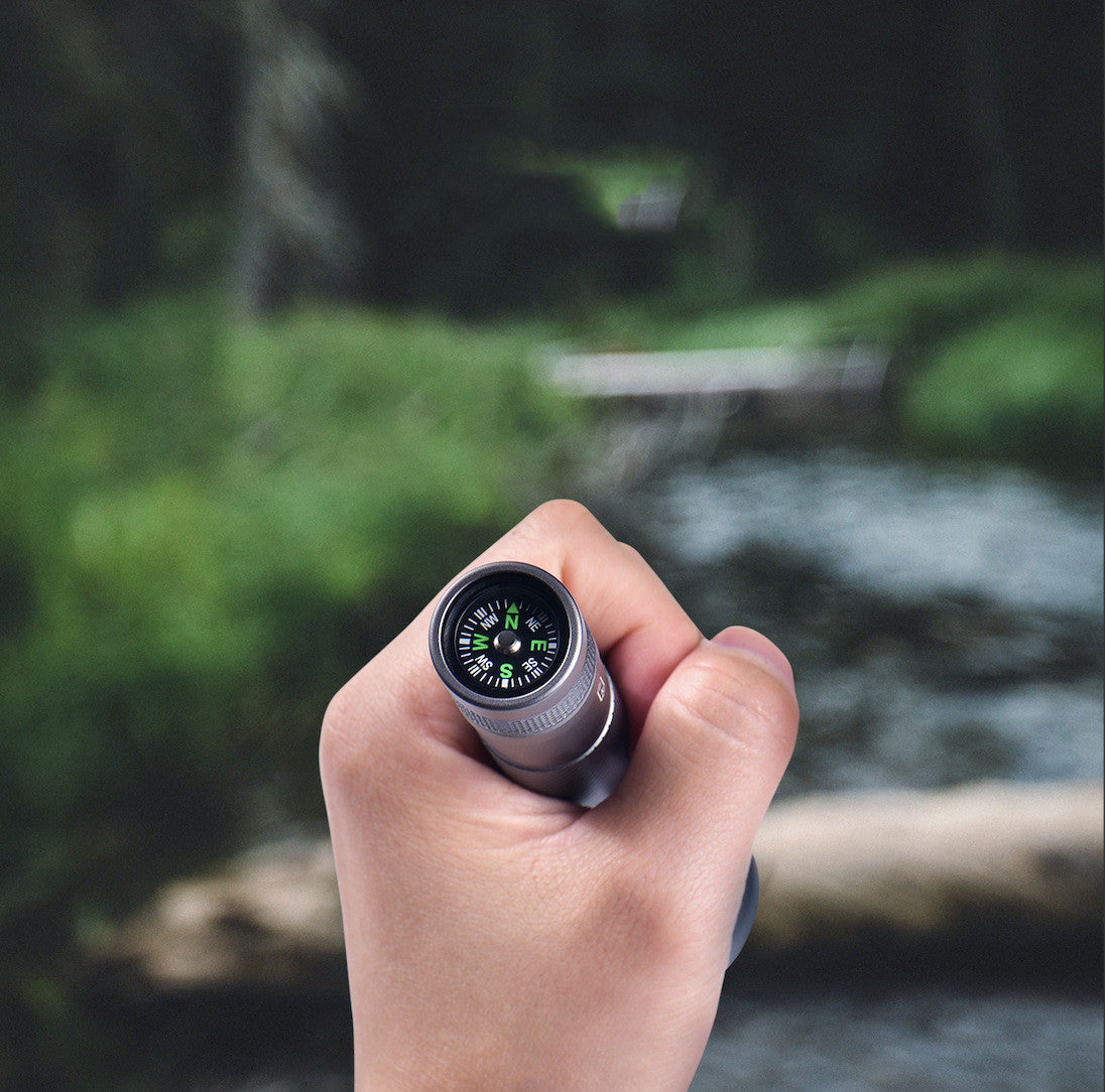 Outdoor Camping Compass Rechargeable Flashlight