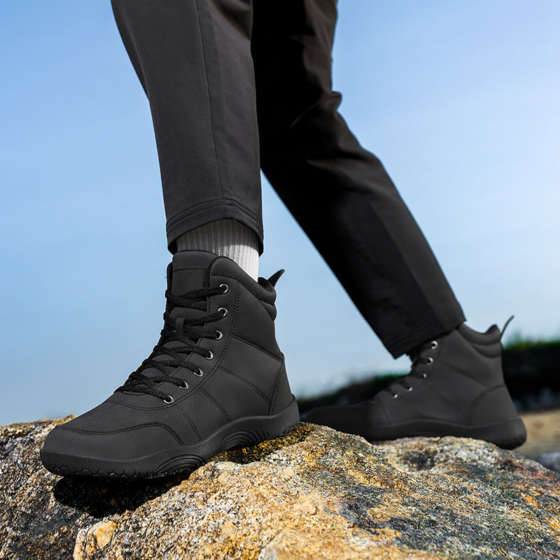 Leather High-top Shoes